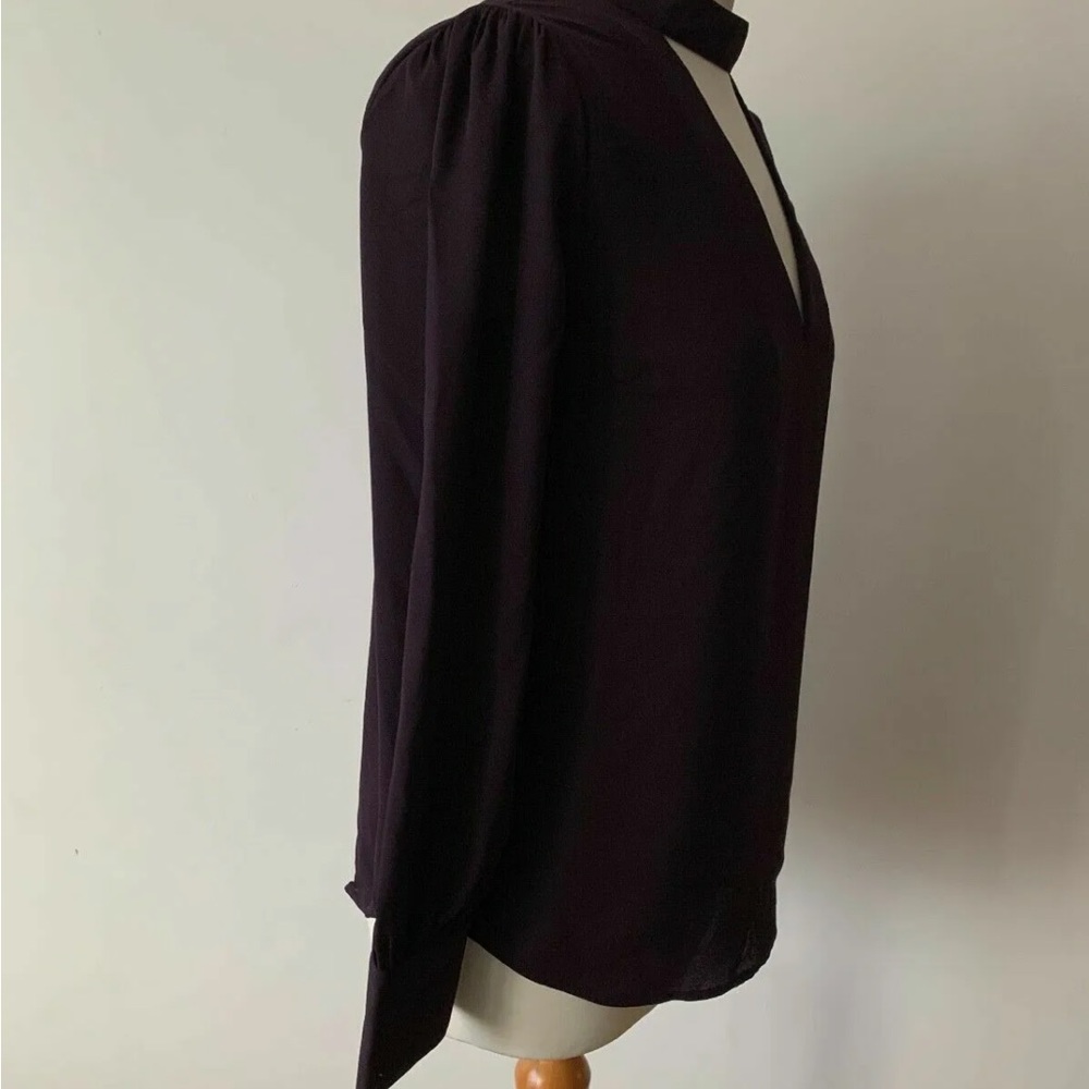 OASIS Purple Choker Neck Keyhole Blouse Long Sleeve Available Size 10 - Picture 4 of 7